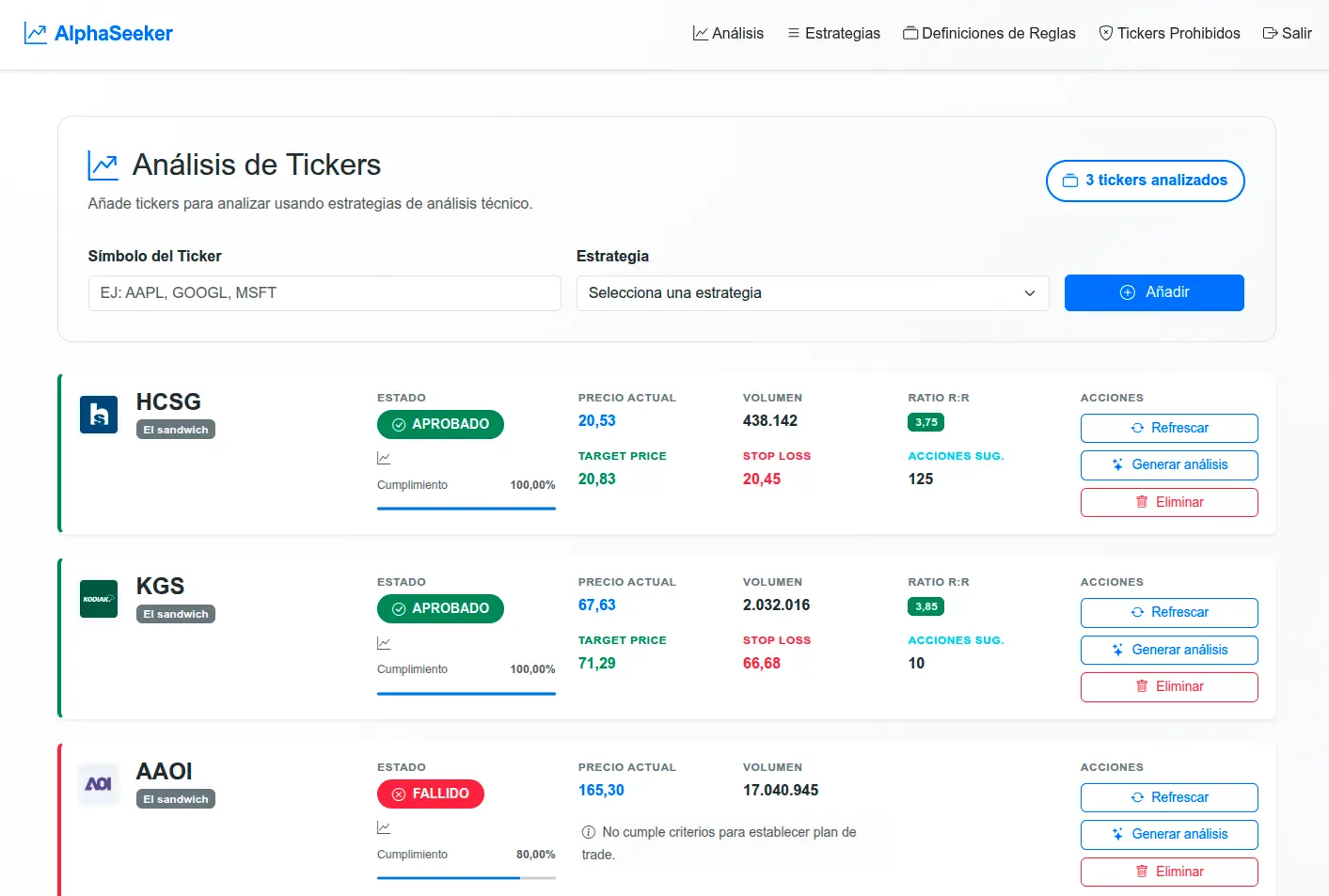 AlphaSeeker Dashboard